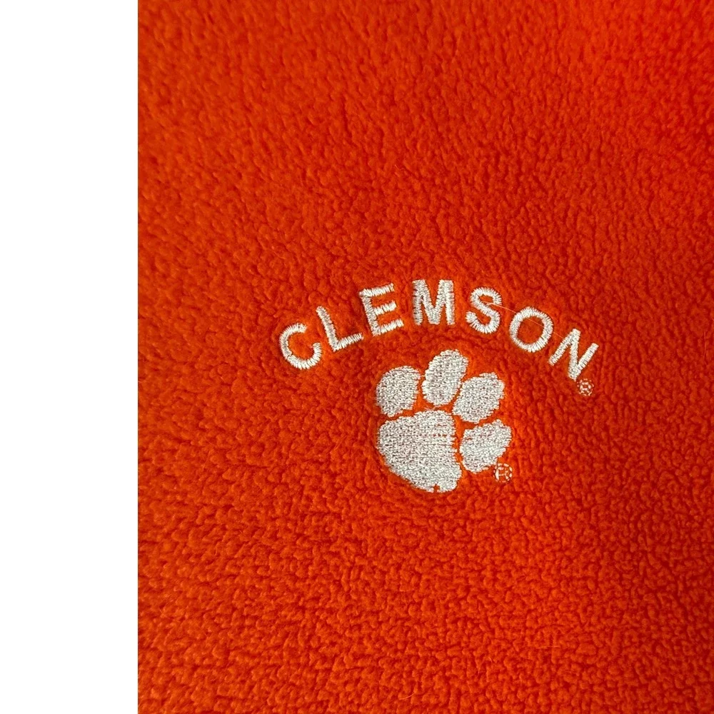 Starter Clemson Tigers Mens 2XL Fleece Pullover Jacket Orange Blue‎